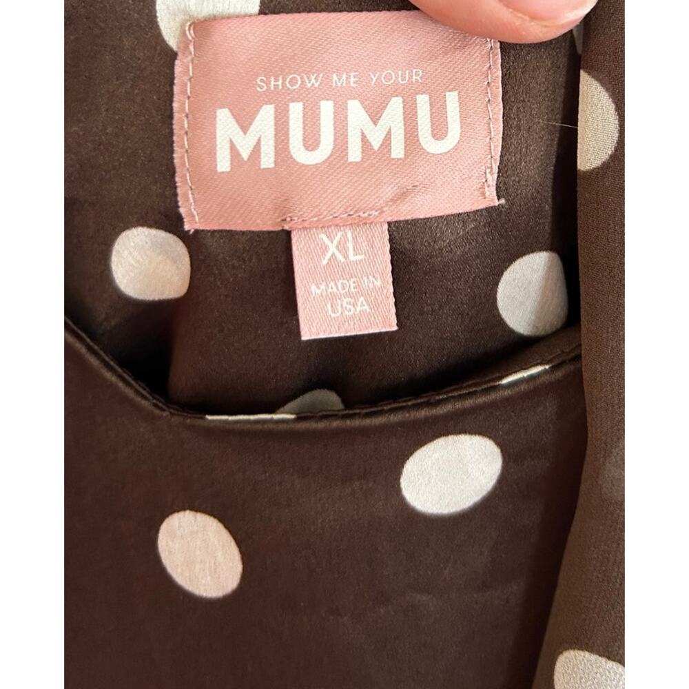 Show Me Your Mumu Dalia Maxi Dress in Chocolate Brown Polka Dot XL - Picture 5 of 7